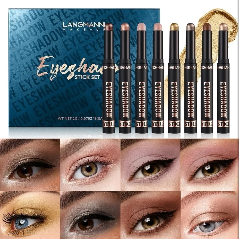 8 pieces eyeshadow sticks and highlighters set similar to Bobbie Br…